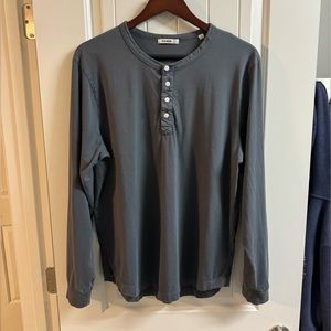 BUCK MASON PIMA CURVED HEM HENLEY - LARGE